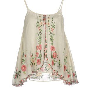 Mes Demoiselles embroidered adjustable strap tank